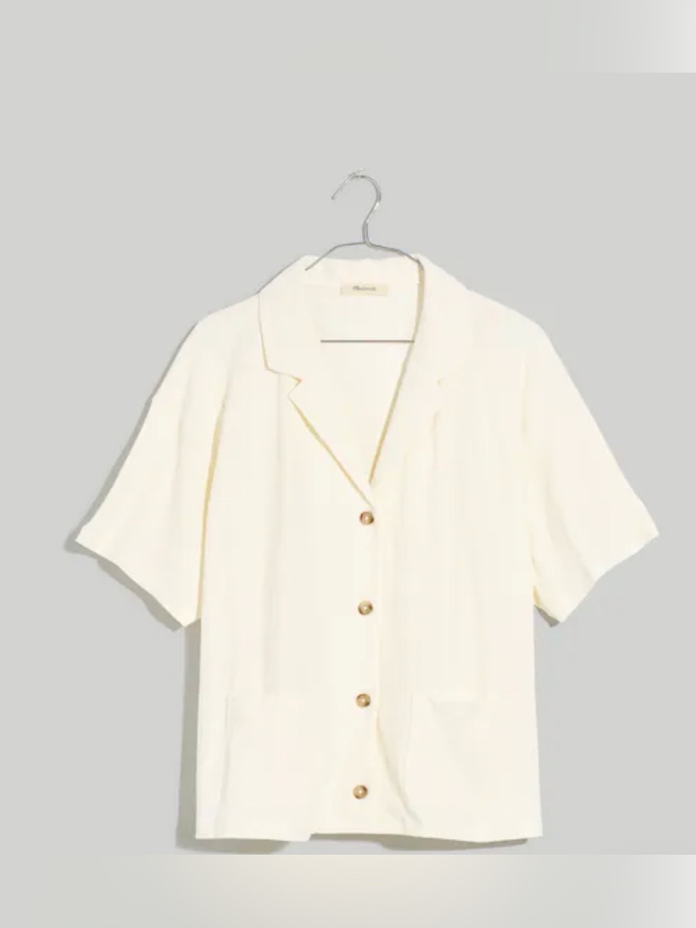 Madewell Lightspun Knit Camp Shirt in Lighthouse Size Medium - C18